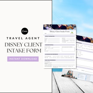 WDW Client intake form travel agent Travel agent templates Forms for travel agencies travel advisor templates Travel business intake form.