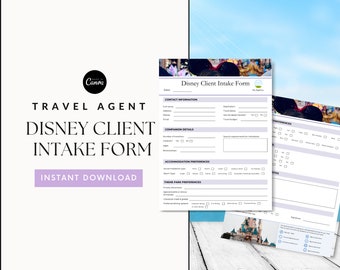 WDW Client intake form travel agent Travel agent templates Forms for travel agencies travel advisor templates Travel business intake form.