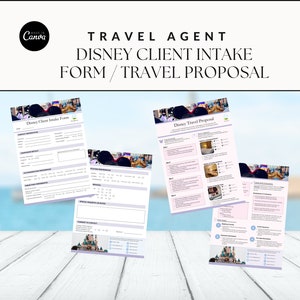 WDW Client intake form travel agent Travel agent proposal templates Forms for travel agencies travel advisor templates Travel intake form