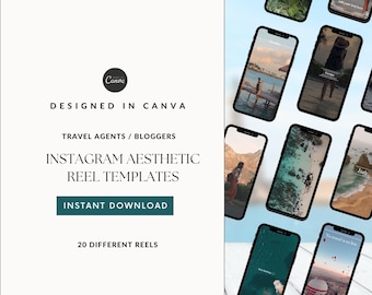 Travel agent instagram reel templates Travel agent tiktok video templates Instagram post templates social media marketing travel blogger