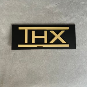 THX | Cinema Room | Home Theatre Signs | Gold Mirror | 3D Signage