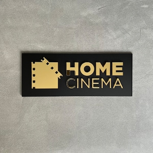 Home Cinema | Cinema Room | Home Theatre Signs | Gold Mirror | 3D Signage