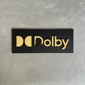 Dolby | Cinema Room | Home Theatre Signs | Gold Mirror | 3D Signage
