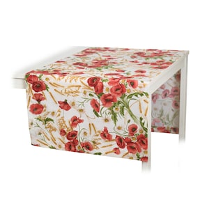 Poppy Table Runner – Bright and Fresh Summer Decor with Floral Design – Perfect for Garden and Casual Dining | Handcrafted in Poland