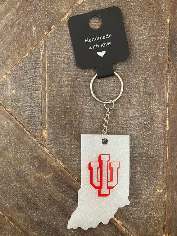 Glittery Indiana Keychain Glittery Indiana Keychain
