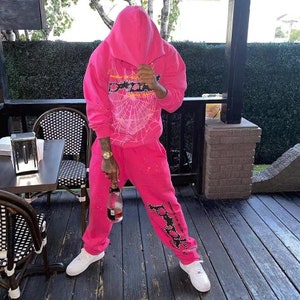 Pink grey tracksuit discount