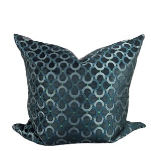 Teal and Silver Luxury Pillow Cover