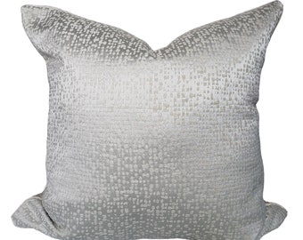 Mother of Pearl Chenille Pillow Cover, Pixelated Polka Dot, 22x22