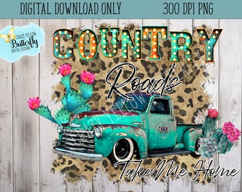 Country Roads png, digital download