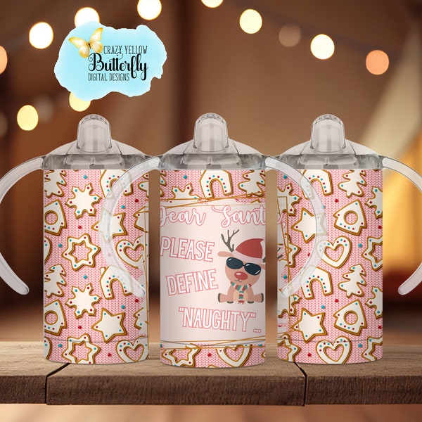 12 oz straight Christmas sippy cup wrap, Christmas reindeer sippy cup wrap, sublimation png, Christmas sublimation wrap