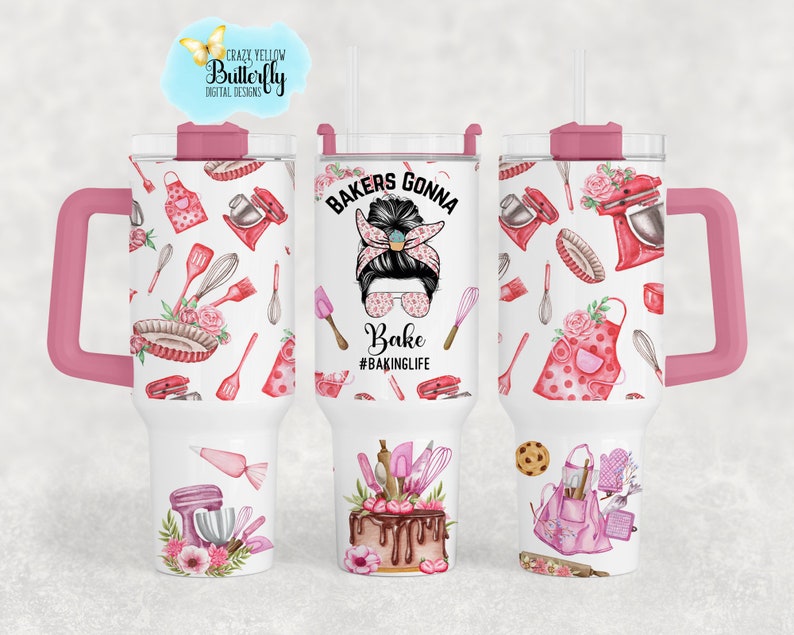 Bakers Gonna Bake 40 Oz Tumbler Wrap, Quencher Wrap, Baking Png