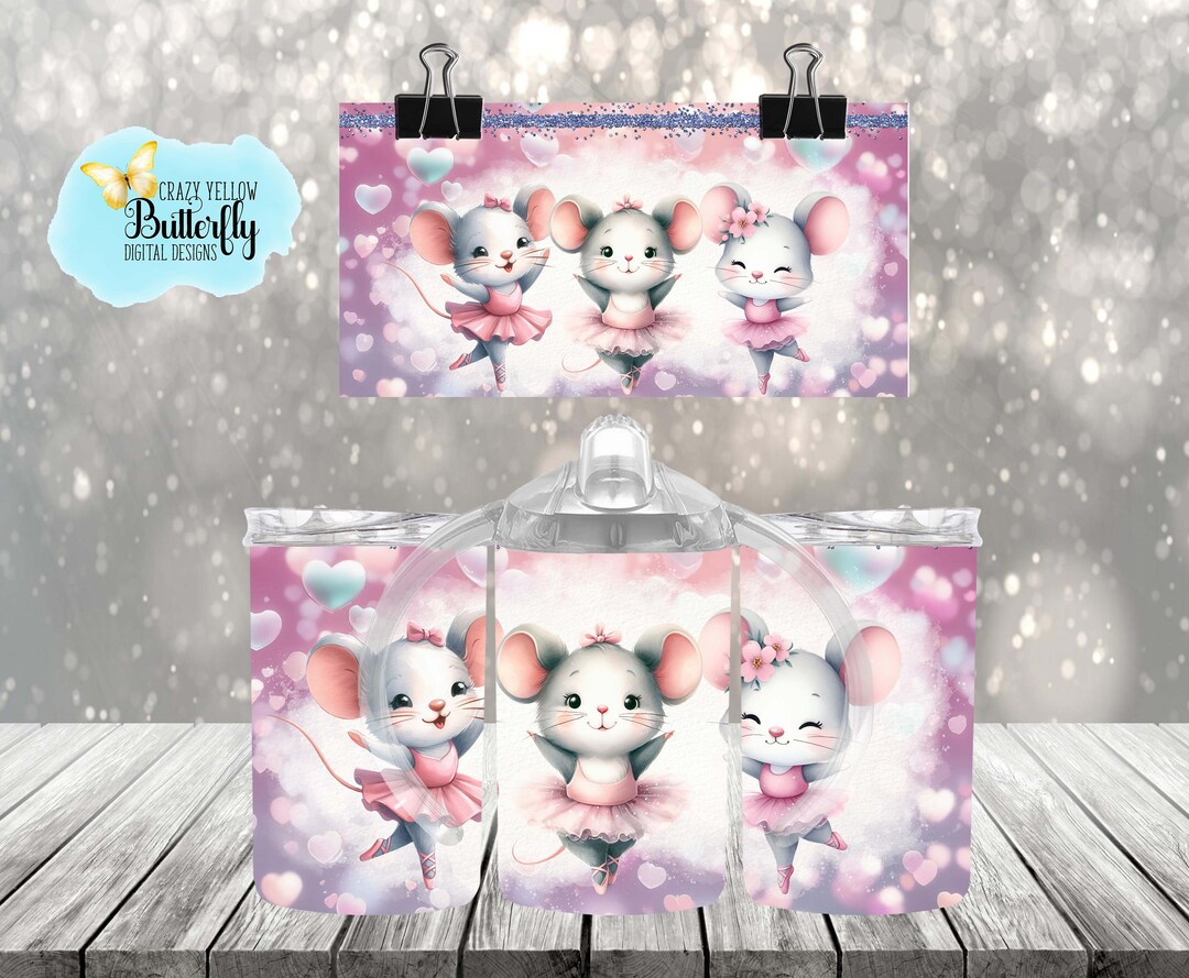 Cute Ballerina Mice 12 Oz Sippy Cup Wrap PNG, Digital Download ...