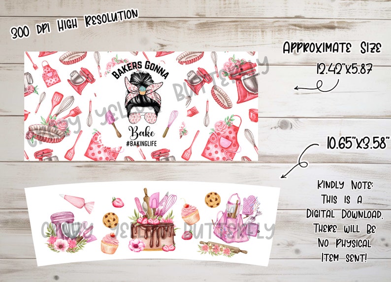 Bakers Gonna Bake 40 Oz Tumbler Wrap, Quencher Wrap, Baking Png