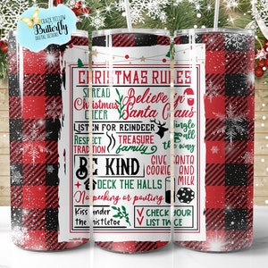 Christmas Rules 20 oz Tumbler Wrap, 20 oz tumbler wrap, tumbler wrap png, Christmas png