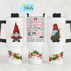 Christmas Rules List 40 oz Tumbler Wrap, Quencher Tumbler Wrap, Digital Download, 40 oz Christmas Tumbler Wrap