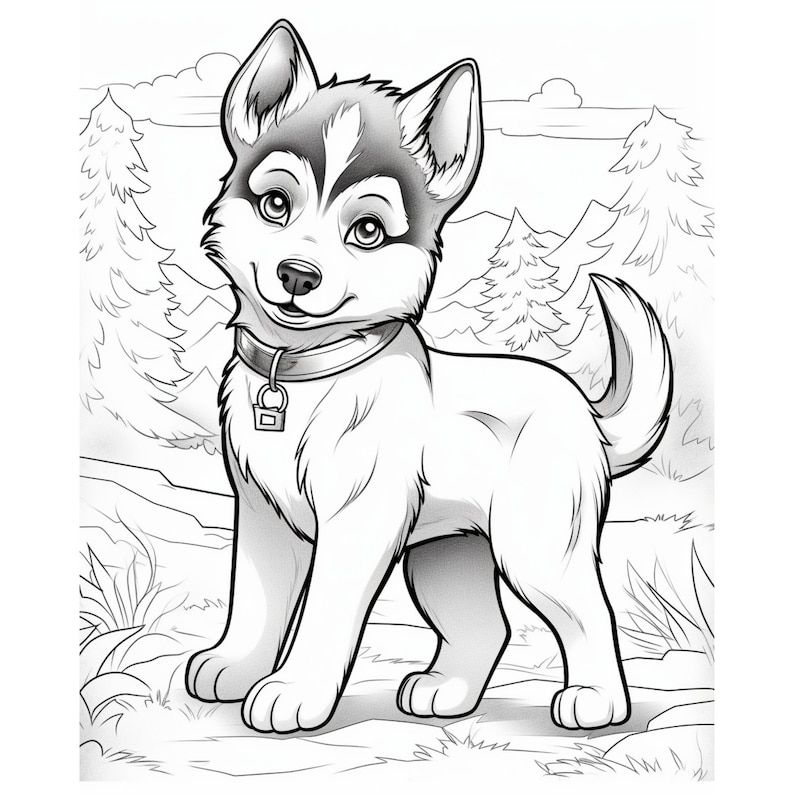 110 Magical Coloring Pages of Baby Huskies in Mesmerizing - Etsy