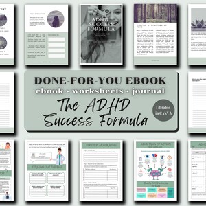 Done For You ADHD Success Formula Brandable Coaching Program, Workbook, Ebook, Guide | Content for ADHD Coach, Life Coach, ADHD Therapist