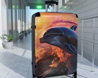 Dolphin Sunset Carry-On Suitcase