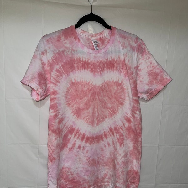 Tie-Dye Pink Heart Custom Made T Shirt