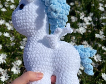 Patrón amigurumi de crochet de Pegaso, unicornio y caballo.