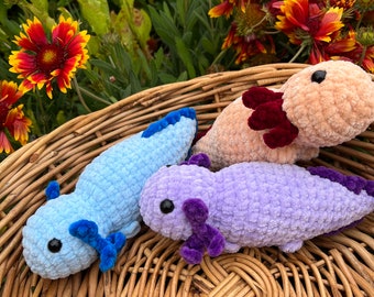 Crochet Axolotl Amigurumi Pattern | Beginner No-Sew Plushie PDF (Instant Download)