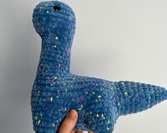 Crochet amigurumi blue dinosaur plushie