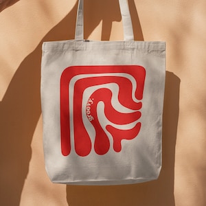 Red Groove Cotton Canvas Tote Bag