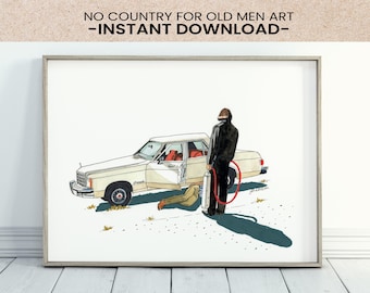 No Country For Old Men Digital Download / Minimalist Movie Poster / Alternative Movie Art / Coen Brothers / Anton Print No Text No Words