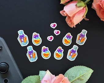 Ambrosia & Nectar Bottles Small Waterproof Vinyl Sticker Pack - Hades Game and Hades 2 Game Gifts Decals/Greek Mythology Switch Stickers