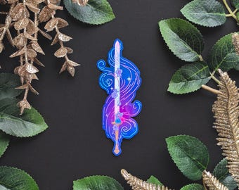 KPop Demon Hunters Rumi Sword Vinyl Sticker | Huntrix Illustrated Floral Sword | Water-Resistant Decals