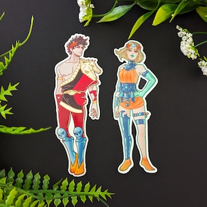Zagreus and Melinöe Art Nouveau Waterproof Vinyl Stickers - Hades Game & Hades 2 Game/Greek Mythology Character Stickers
