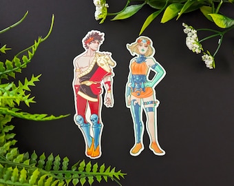 Zagreus and Melinöe Art Nouveau Waterproof Vinyl Stickers - Hades Game & Hades 2 Game/Greek Mythology Character Stickers