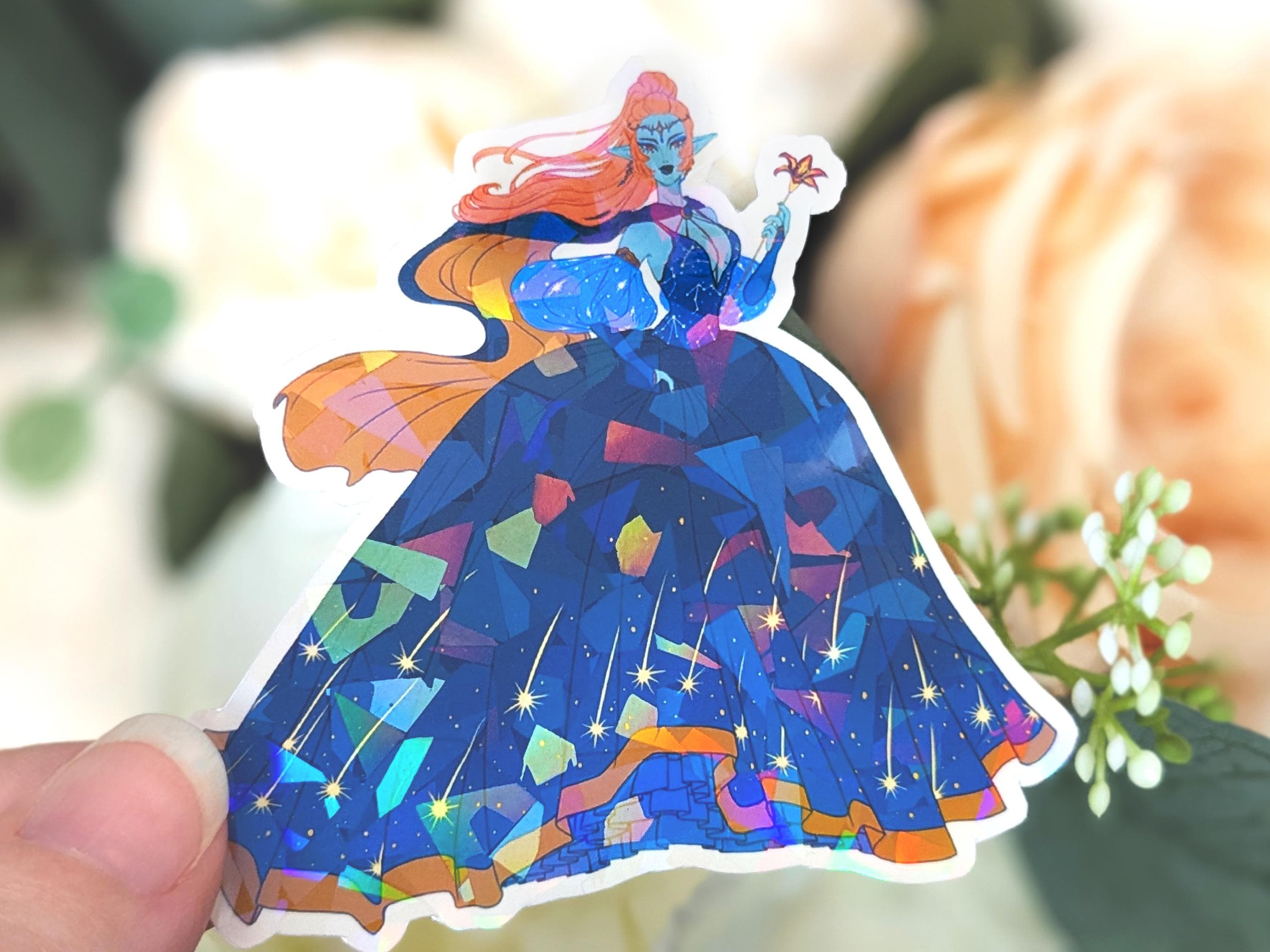 Midna Holographic Vinyl Sticker - Starry Night Sky Ballgown | the ...