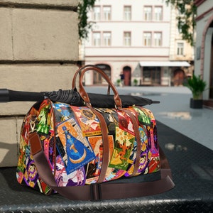 Borsa in pelle con carte dei tarocchi con stampa all-over / accessorio Witchy