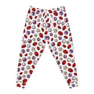 Red and White Blood Cell Athletic Joggers - Lab Pajamas for Science Nerds