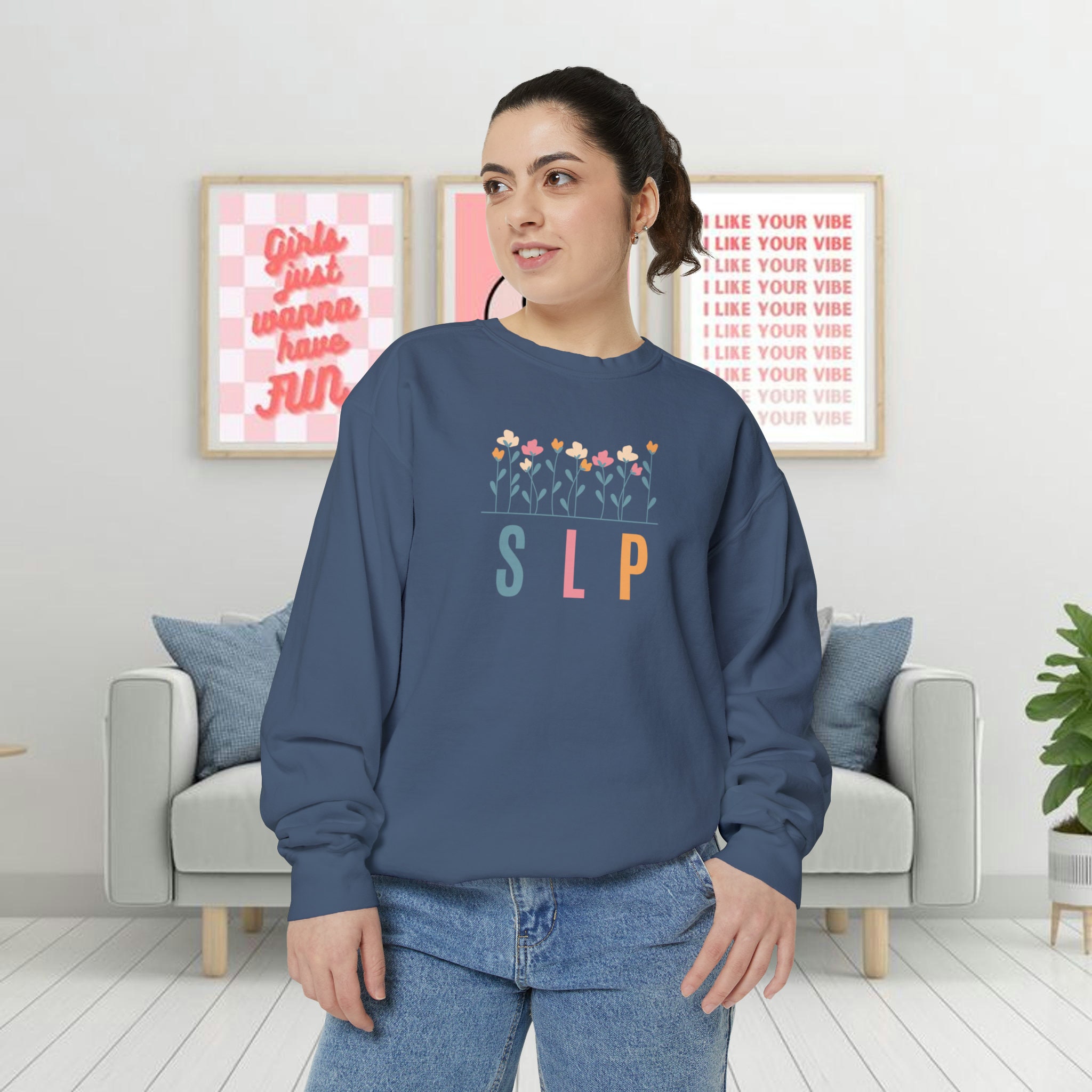 hare SLP Speech Language Pathologist Garment-dyed Sweatshirt - Etsy