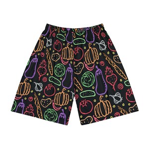 Cottage Garden Rainbow Shorts - Whimsical Vegetable Print