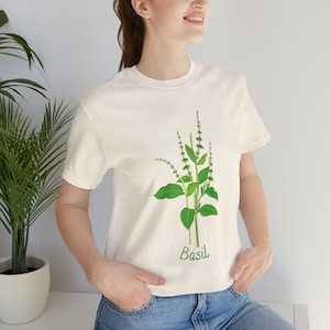 Basil Plant T-Shirt | Classic Unisex Jersey Tee | Garden Gift