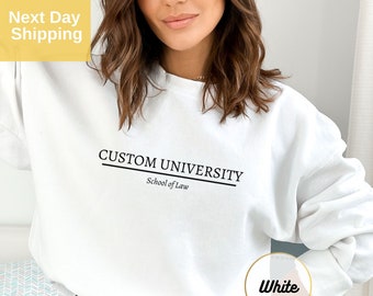 Customized University Sweatshirt, Personalized College Hoodie, Comfort Colors Sweatshirt, School of Law Hoodie, Personalized School Hoodie