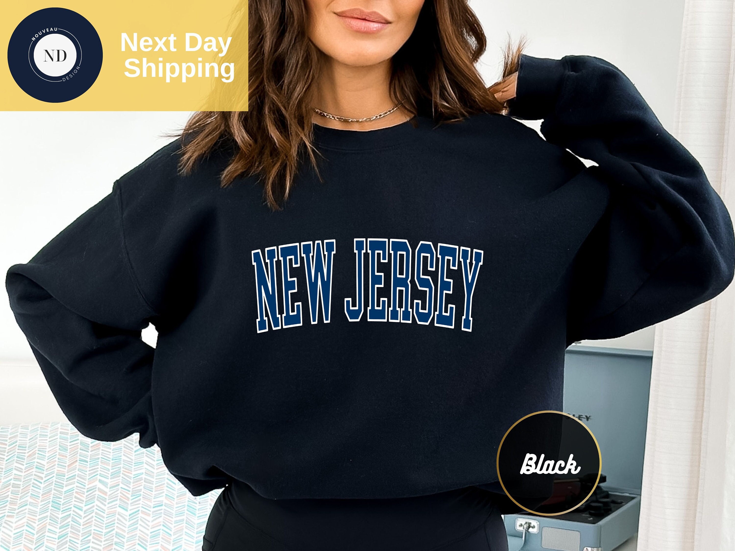 New Jersey Hoodie. Vintage New Jersey Sweatshirt Retro NJ