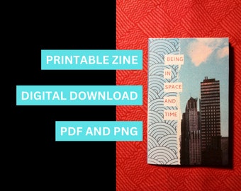 Être dans l’espace et le temps Zine imprimable | zine de collage et de poésie sur l'architecture, mini zine numérique avec PDF et PNG à télécharger