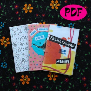 Digital Perzine Bundle | 3 printable creative writing mini zines about growing up, self expression, and creativity, PDF for download