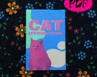 Cat Affirmations Zine stampabile / affermazioni, citazioni positive, cura di sé, amore per se stessi, mini zine sulla salute mentale, PDF e PNG da scaricare