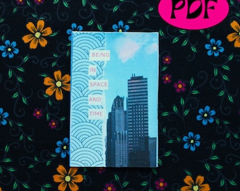 Estar en el espacio y el tiempo Zine imprimible / collage y zine de poesía sobre arquitectura, mini zine digital con PDF y PNG para descargar