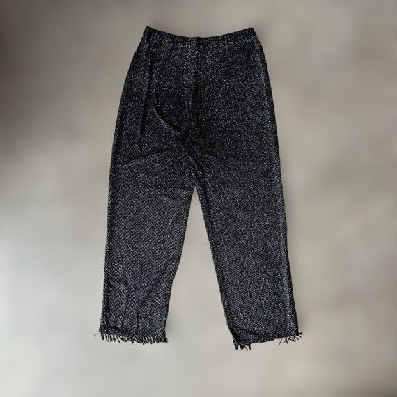VTG black sparkle pants with elastic waist - image 2