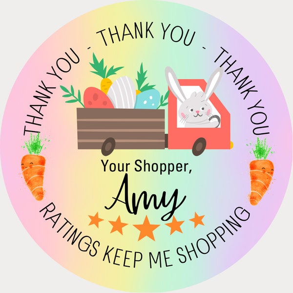 Easter Spring Instacart Shopper Thank You Rating Stickers