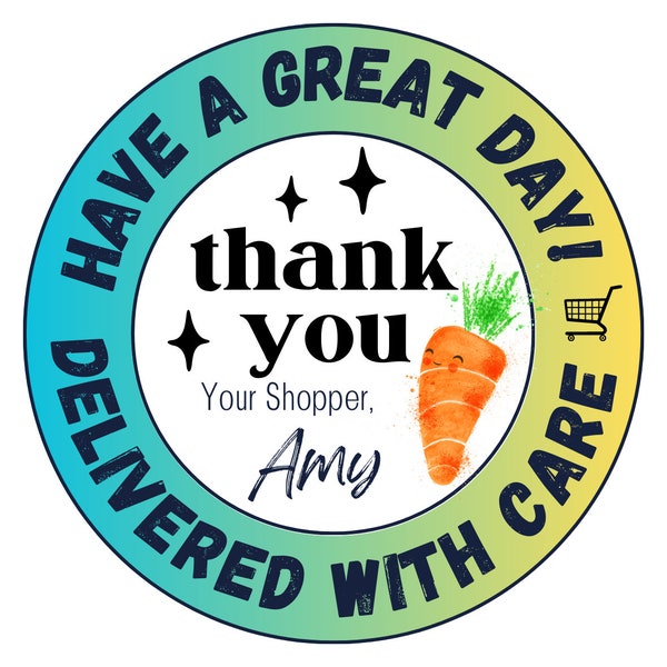 Instacart Shopper Thank You Stickers Blue