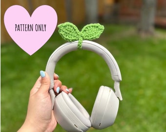 PATTERN - Crochet Sprout Leaf Headphone Accessory/Bookmark/Cable Cord Organizer