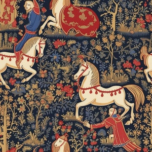 Horses in a Medieval Meadow