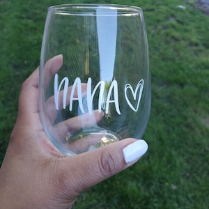 Personalized glass Nana Wine Gift